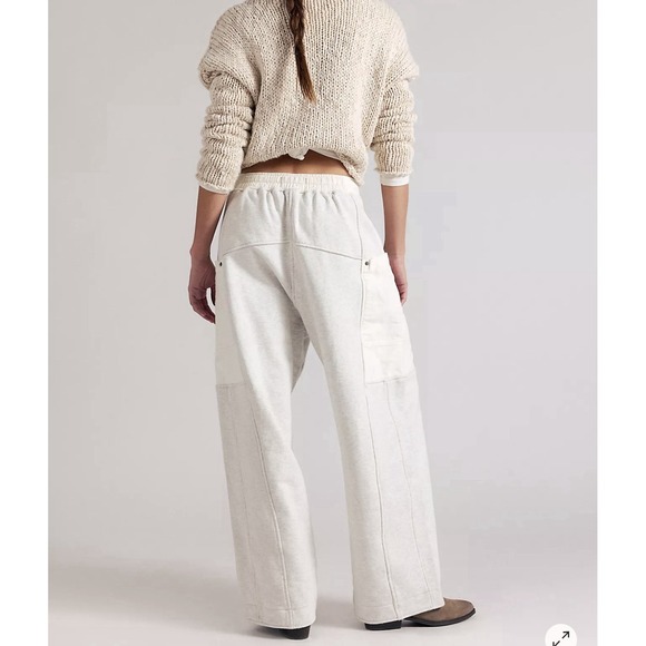 WE THE FREE Jet Set Women's XL Black Wide Leg Ankle Length Lounge Sweatpants NWT - Picture 2 of 15